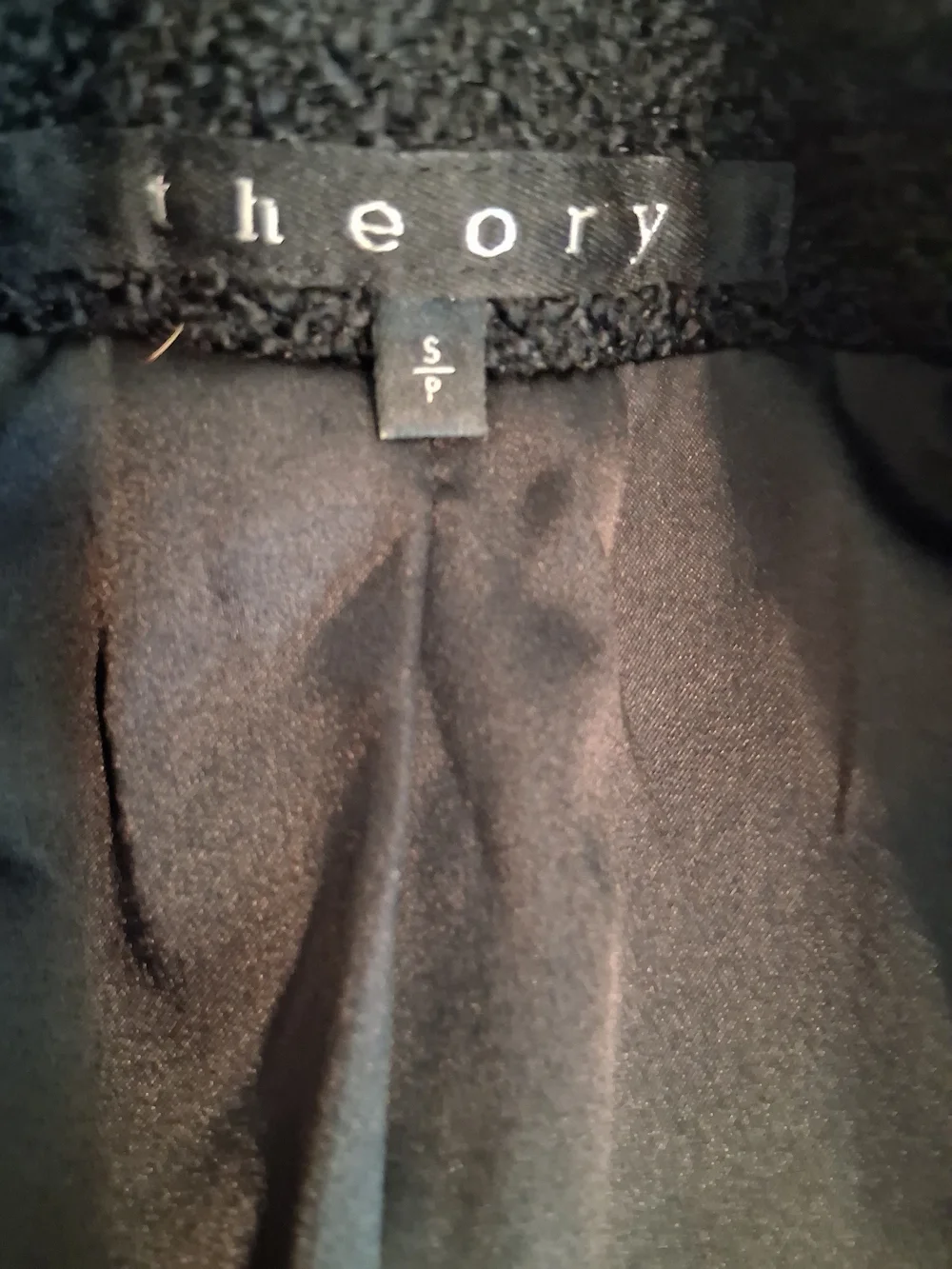 Theory Black Tailored Wool-Blend Tweed Blazer